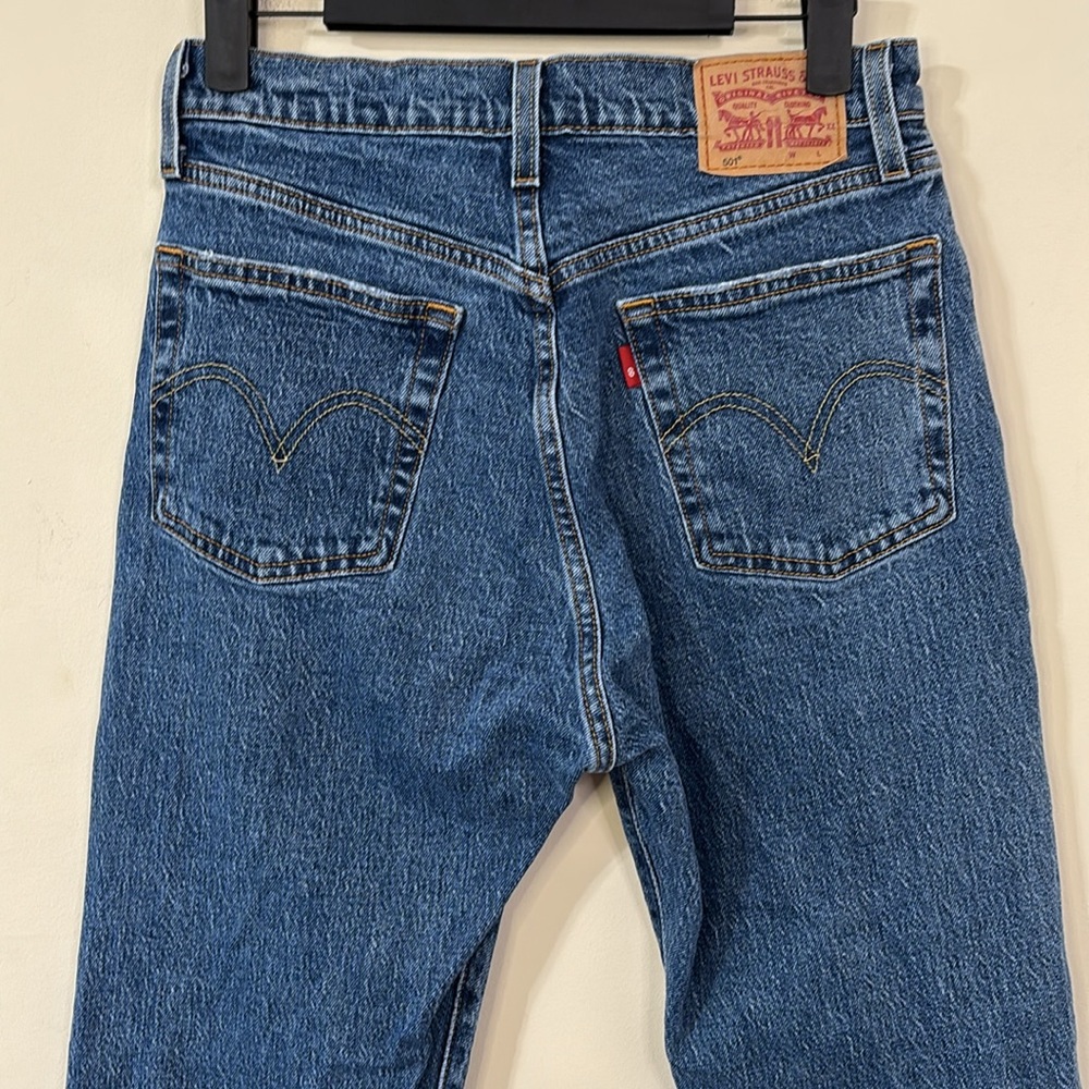Levi’s 501 Original Fit Jeans Dark Wash Denim Jeans Size 27 - Picture 8 of 12